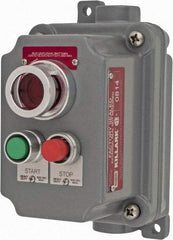 Hubbell Killark - 2 Operator, Mushroom Head Control Station - Start-Stop (Legend), Momentary Switch, NO/NC Contact, NEMA 3, 7, 9 - USA Tool & Supply
