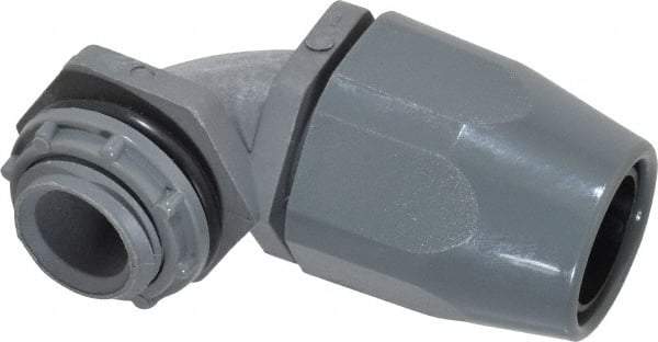 Thomas & Betts - 3/8" Trade, Thermoplastic Threaded Angled Liquidtight Conduit Connector - Insulated - USA Tool & Supply