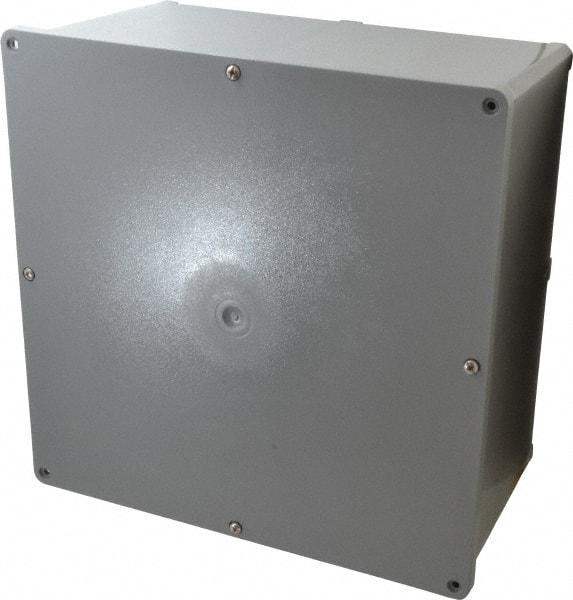 Thomas & Betts - Thermoplastic Junction Box Enclosure Screw Flat Cover - NEMA 4, 4X, 12" Wide x 12" High x 6" Deep, Corrosion Resistant - USA Tool & Supply