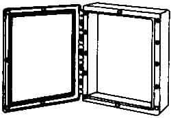 Thomas & Betts - Thermoplastic Standard Enclosure Hinge Flat Cover - NEMA 1, 2, 3, 4, 12, 3S, 3SX, 3X, 4X, 24-1/2" Wide x 30-1/2" High x 9-1/2" Deep - USA Tool & Supply