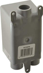 Thomas & Betts - 1 Gang, (3) 1/2" Knockouts, PVC Rectangle Junction Box - 115.3mm Overall Height x 98.4mm Overall Width x 61.5mm Overall Depth, Weather Resistant - USA Tool & Supply