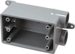 Thomas & Betts - 1 Gang, (3) 3/4" Knockouts, PVC Rectangle Junction Box - 115.3mm Overall Height x 98.4mm Overall Width x 61.5mm Overall Depth, Weather Resistant - USA Tool & Supply