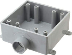Thomas & Betts - 2 Gang, (1) 3/4" Knockout, PVC Rectangle Switch Box - 117.35mm Overall Height x 142.24mm Overall Width x 50.29mm Overall Depth, Weather Resistant - USA Tool & Supply