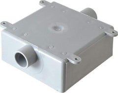 Thomas & Betts - 2 Gang, (2) 1/2" Knockouts, PVC Square Switch Box - 4.62" Overall Height x 4.62" Overall Width x 1.98" Overall Depth, Weather Resistant - USA Tool & Supply