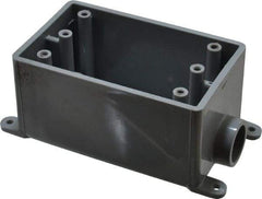Thomas & Betts - 1 Gang, (2) 1/2" Knockouts, PVC Rectangle Junction Box - 144.78mm Overall Height x 71.1mm Overall Width x 61.5mm Overall Depth, Weather Resistant - USA Tool & Supply
