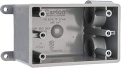 Thomas & Betts - 1 Gang, (2) 3/4" Knockouts, PVC Rectangle Junction Box - 115.3mm Overall Height x 98.4mm Overall Width x 61.5mm Overall Depth, Weather Resistant - USA Tool & Supply