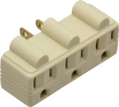Pass & Seymour - 1 Outlet, 125 Volt, 15 Amp, Ivory, Single to Triple Electrical Outlet Adapter - 5-15P NEMA Configuration, 3-1/4 Inch Long, cULus, UL Listed - USA Tool & Supply