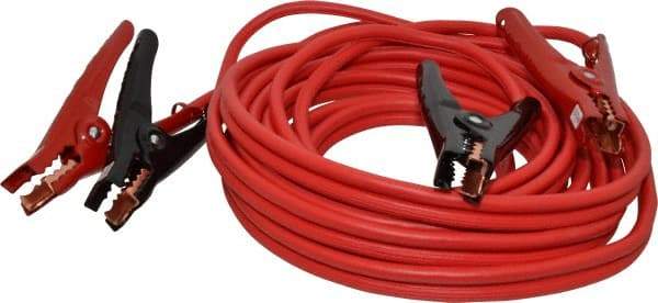 Southwire - 25 Ft. Long, 250 Amperage Rating, Insulated No Shock Sidekick Clamp - Red, 4 Wire Guage - USA Tool & Supply