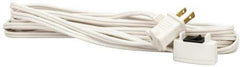 Southwire - 15', 16/2 Gauge/Conductors, White Indoor Extension Cord - 1 Receptacle, 10 Amps, UL SPT-2, NEMA 1-15P - USA Tool & Supply