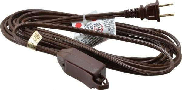Southwire - 15', 16/2 Gauge/Conductors, Brown Indoor Extension Cord - 1 Receptacle, 13 Amps, 125 VAC, UL SPT-2, NEMA 1-15P, 1-15R x 3 - USA Tool & Supply