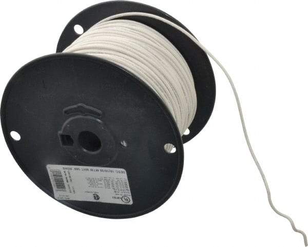 Southwire - 18 AWG, 16 Strand, White Machine Tool Wire - PVC, Acid, Moisture and Oil Resistant, 500 Ft. Long - USA Tool & Supply