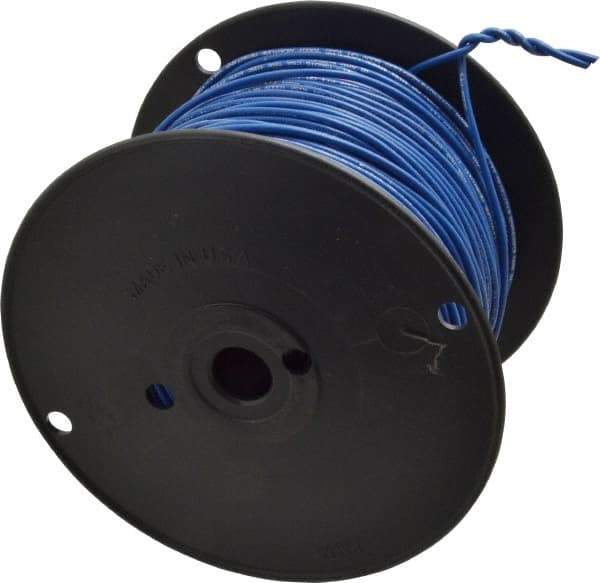 Southwire - 18 AWG, 16 Strand, Blue Machine Tool Wire - PVC, Acid, Moisture and Oil Resistant, 500 Ft. Long - USA Tool & Supply