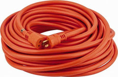 Southwire - 100', 12/3 Gauge/Conductors, Orange Indoor & Outdoor Extension Cord - 1 Receptacle, 15 Amps, 125 VAC, UL STW, NEMA 5-15P, 5-15R - USA Tool & Supply