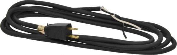 Southwire - 9', 16/2 Gauge/Conductors, Black Outdoor Replacement Cord - 1 Receptacle, 13 Amps, 125 VAC, UL SJEOOW, NEMA 1-15P - USA Tool & Supply