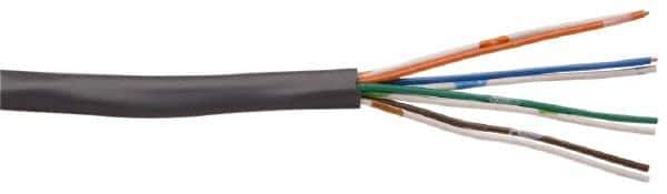 Southwire - 4 Conductor, 24 AWG Telephone Wire - 1,000 Ft., Copper Conductor, Beige, Gray and White PVC Jacket - USA Tool & Supply