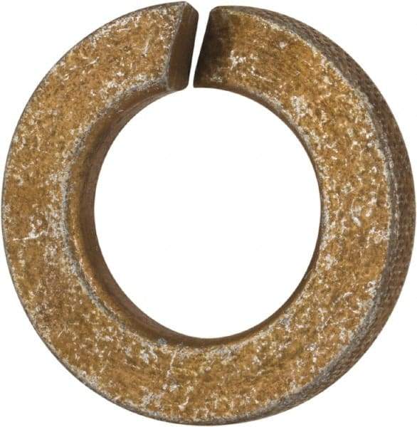 Value Collection - 7/16", 0.44" ID, 0.109" Thick Split Lock Washer - Grade 8 Spring Steel, Zinc Yellow Dichromate Finish, 0.44" Min ID, 0.45" Max ID, 0.776" Max OD - USA Tool & Supply