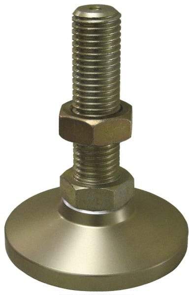 Gibraltar - 1-8 Bolt Thread, Studded Pivotal Stud Mount Leveling Pad & Mount - 22,000 Max Lb Capacity, 4" Base Diam - USA Tool & Supply