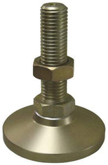 Gibraltar - 1-8 Bolt Thread, Studded Pivotal Stud Mount Leveling Pad & Mount - 22,000 Max Lb Capacity, 4" Base Diam - USA Tool & Supply