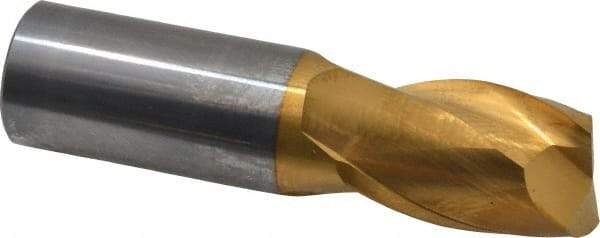 Atrax - 1", 1-1/2" LOC, 1" Shank Diam, 4" OAL, 2 Flute, Solid Carbide Square End Mill - Single End, TiN Finish, Spiral Flute, 30° Helix, Centercutting, Right Hand Cut - USA Tool & Supply