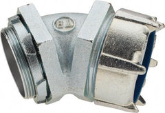 Thomas & Betts - 3" Trade, Malleable Iron Threaded Angled Liquidtight Conduit Connector - Noninsulated - USA Tool & Supply