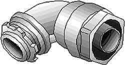 Thomas & Betts - 2-1/2" Trade, Malleable Iron Threaded Angled Liquidtight Conduit Connector - Insulated - USA Tool & Supply