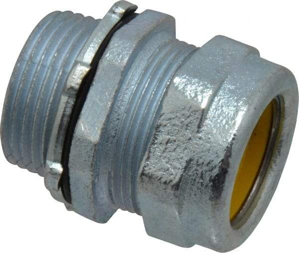 O-Z/Gedney - 0.9 to 1" Cable Capacity, Liquidtight, Straight Strain Relief Cord Grip - 1 NPT Thread, 1-1/4" Long, Iron - USA Tool & Supply