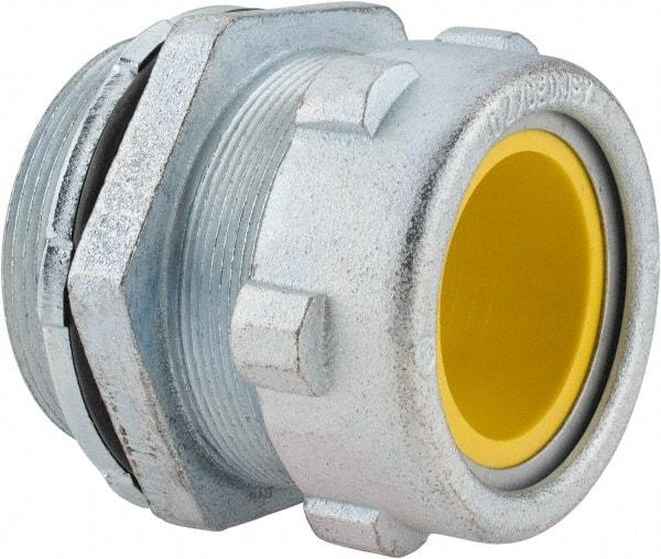 O-Z/Gedney - 1.8 to 2.1" Cable Capacity, Liquidtight, Straight Strain Relief Cord Grip - 3 NPT Thread, 2-1/2" Long, Iron - USA Tool & Supply