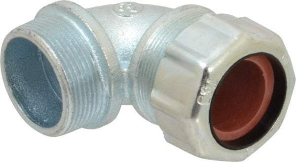 Thomas & Betts - 1 to 1-3/16" Cable Capacity, Liquidtight, Elbow Strain Relief Cord Grip - 1-1/2 NPT Thread, Iron - USA Tool & Supply