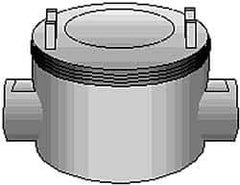 Thomas & Betts - (2) 1-1/2" Knockouts, Iron Round Junction Box - 5-3/4" Overall Width x 3.81" Overall Depth - USA Tool & Supply