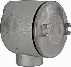 Thomas & Betts - (2) 2" Knockouts, Iron Round Junction Box - 5-3/4" Overall Width x 4.06" Overall Depth - USA Tool & Supply