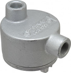 Thomas & Betts - (2) 1/2" Knockouts, Iron Round GUAB - 3-1/2" Overall Width x 2" Overall Depth - USA Tool & Supply