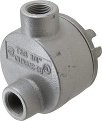 Thomas & Betts - (2) 3/4" Knockouts, Iron Round GUAB - 3-1/2" Overall Width x 2" Overall Depth - USA Tool & Supply
