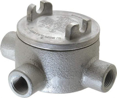 Thomas & Betts - (4) 1/2" Knockouts, Iron Round GUAX - 3-1/2" Overall Width x 2" Overall Depth - USA Tool & Supply