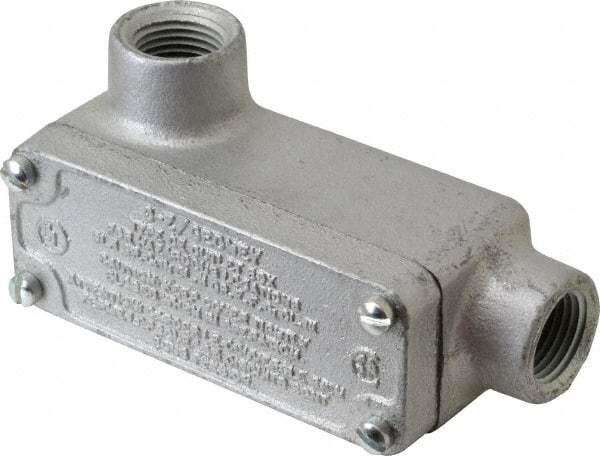 O-Z/Gedney - LL Body, 1/2" Trade, Rigid Malleable Iron Conduit Body - Rectangle, 3.69" OAL, Hazardous Locations - USA Tool & Supply