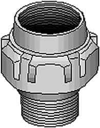 Thomas & Betts - 2-1/2" Trade, Steel Threaded Straight Rigid/Intermediate (IMC) Conduit Male Union - Noninsulated - USA Tool & Supply