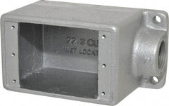 Thomas & Betts - 1 Gang, (1) 3/4" Knockout, Iron Rectangle Device Box - 2-3/4" Overall Width - USA Tool & Supply