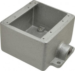 Thomas & Betts - 2 Gang, (1) 1/2" Knockout, Iron Rectangle Device Box - Zinc Plated - USA Tool & Supply
