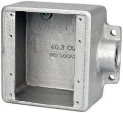 Thomas & Betts - 2 Gang, (1) 3/4" Knockout, Iron Rectangle Device Box - Zinc Plated - USA Tool & Supply