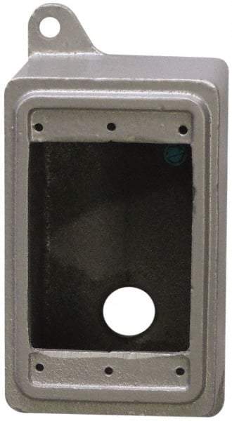 O-Z/Gedney - 1 Gang, 1/2" Knockouts, Iron Rectangle Device Box - Aluminum Enamel, Zinc Electroplated - USA Tool & Supply
