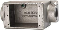 Thomas & Betts - 1 Gang, (2) 1" Knockouts, Iron Rectangle Device Box - 2-3/4" Overall Width - USA Tool & Supply