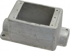Thomas & Betts - 1 Gang, (2) 1/2" Knockouts, Iron Rectangle Device Box - 2-3/4" Overall Width - USA Tool & Supply