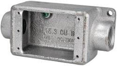 Thomas & Betts - 1 Gang, (2) 3/4" Knockouts, Iron Rectangle Device Box - Zinc Plated - USA Tool & Supply