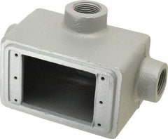 O-Z/Gedney - 1 Gang, 3/4" Knockouts, Iron Rectangle Device Box - Aluminum Enamel, Zinc Electroplated - USA Tool & Supply