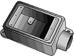 O-Z/Gedney - 1 Gang, 1/2" Knockouts, Iron Rectangle Device Box - Aluminum Enamel, Zinc Electroplated - USA Tool & Supply