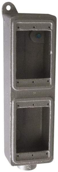 O-Z/Gedney - 1 Gang, 3/4" Knockouts, Iron Rectangle Device Box - Aluminum Enamel, Zinc Electroplated - USA Tool & Supply