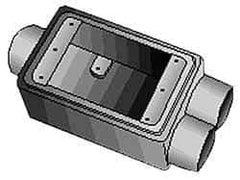 Thomas & Betts - 2 Gang, (2) 1" Knockouts, Iron Rectangle Device Box - 4.63" Overall Height x 5.38" Overall Width x 2" Overall Depth - USA Tool & Supply
