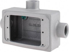 O-Z/Gedney - 1 Gang, 1/2" Knockouts, Iron Rectangle Device Box - Aluminum Enamel, Zinc Electroplated - USA Tool & Supply