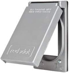 Thomas & Betts - Electrical Outlet Box Aluminum GFCI Receptacle Cover - Includes Gasket & Screw - USA Tool & Supply