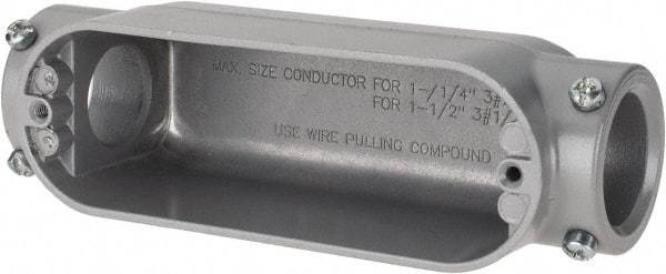 Hubbell Killark - Form Set Screw, C Body, 1-1/4" Trade, EMT Aluminum Conduit Body - Oval, 8-7/16" OAL, Dry Locations - USA Tool & Supply