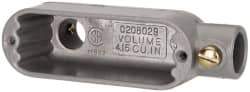 Hubbell Killark - Form Set Screw, LB Body, 1/2" Trade, EMT Aluminum Conduit Body - Oval, 4-17/32" OAL, 4 cc Capacity - USA Tool & Supply